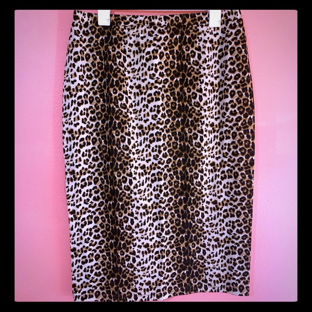 Leopard Midi Pencil Skirt